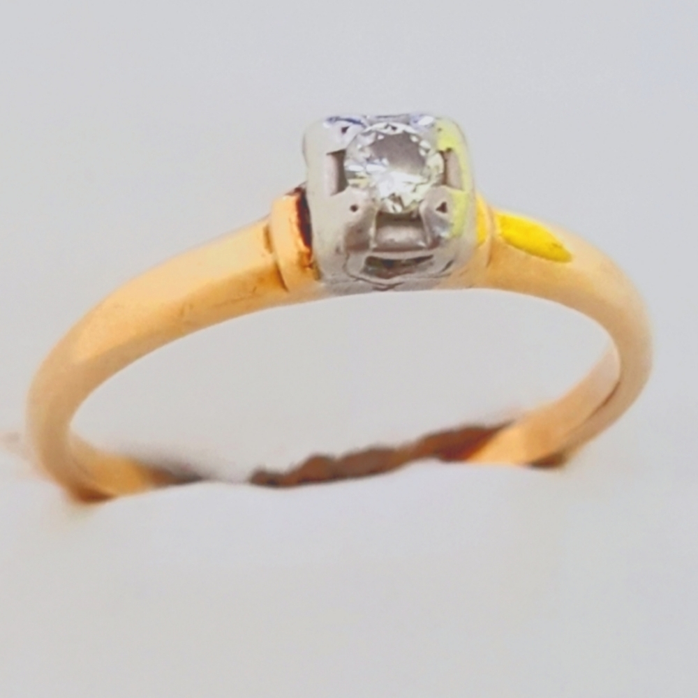 >price firm< 1920s Diamond Ring Art Deco 14K Gold Size 6.5 Engagement Ring - Picture 9 of 12